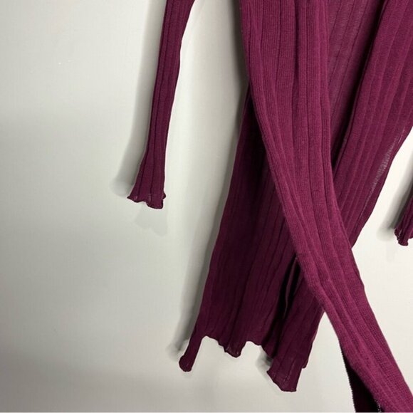 Free People Ribby Rib Open Front Cardigan Duster Linen Blend, size XS - Picture 7 of 13